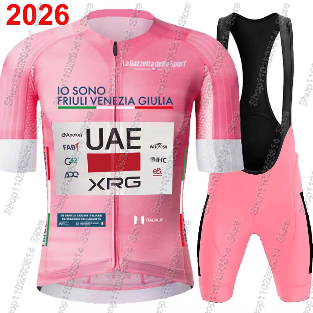 Maillot de cyclisme rose Émirats Arabes Unis 2026 Tour de l'Italie – Ensemble homme violet pour vélo de route