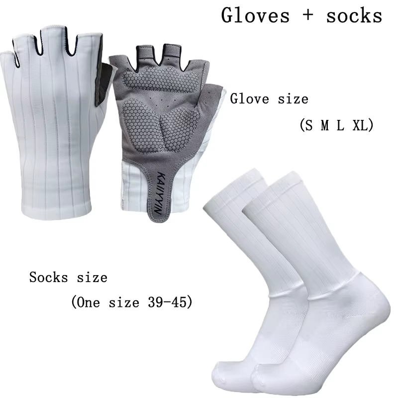 Nouveaux gants de cyclisme sur route chaussettes combinaison demi-doigt vélo hommes sport Aero