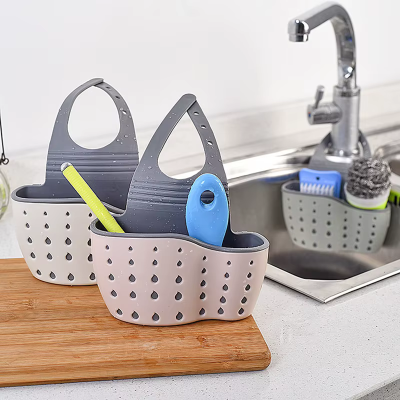 Support d'évier de cuisine, panier de vidange suspendu, réglable, éponge à savon, organisateur d'étagère, support de robinet de salle de bains, accessoires de cuisine
