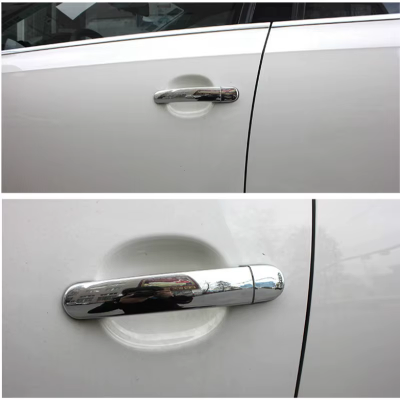Pour Skoda Fabia I 6Y 1999 2000 2001 2002 2003 2004 2005 2006 noir brillant Chrome poignée de porte de voiture couvre accessoires de voiture autocollants