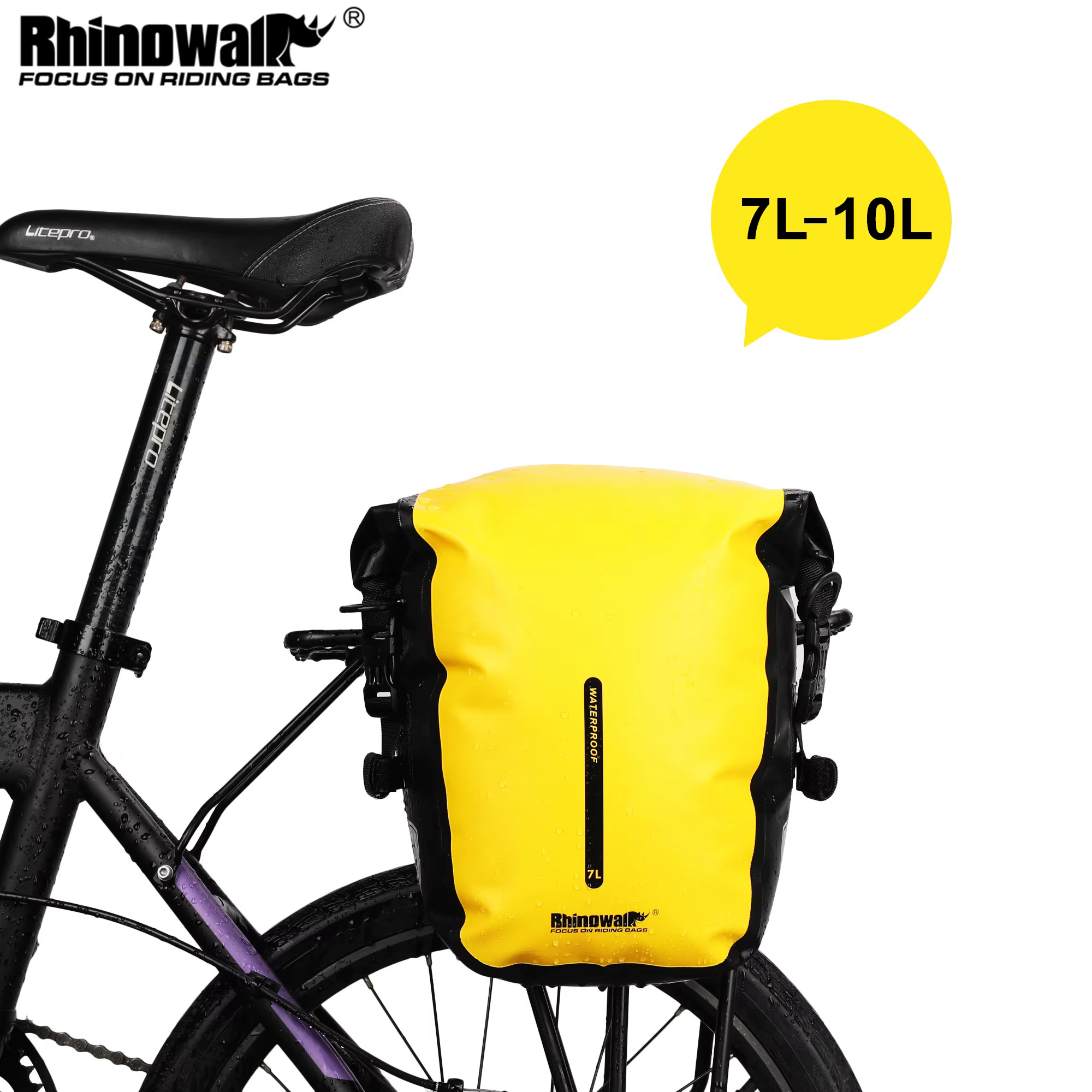 Rhinowalk sac de vélo 7L étendre 10L sac de sacoche de vélo étanche support arrière sac de coffre vtt vélo de route cyclisme sac à bandoulière accessoires