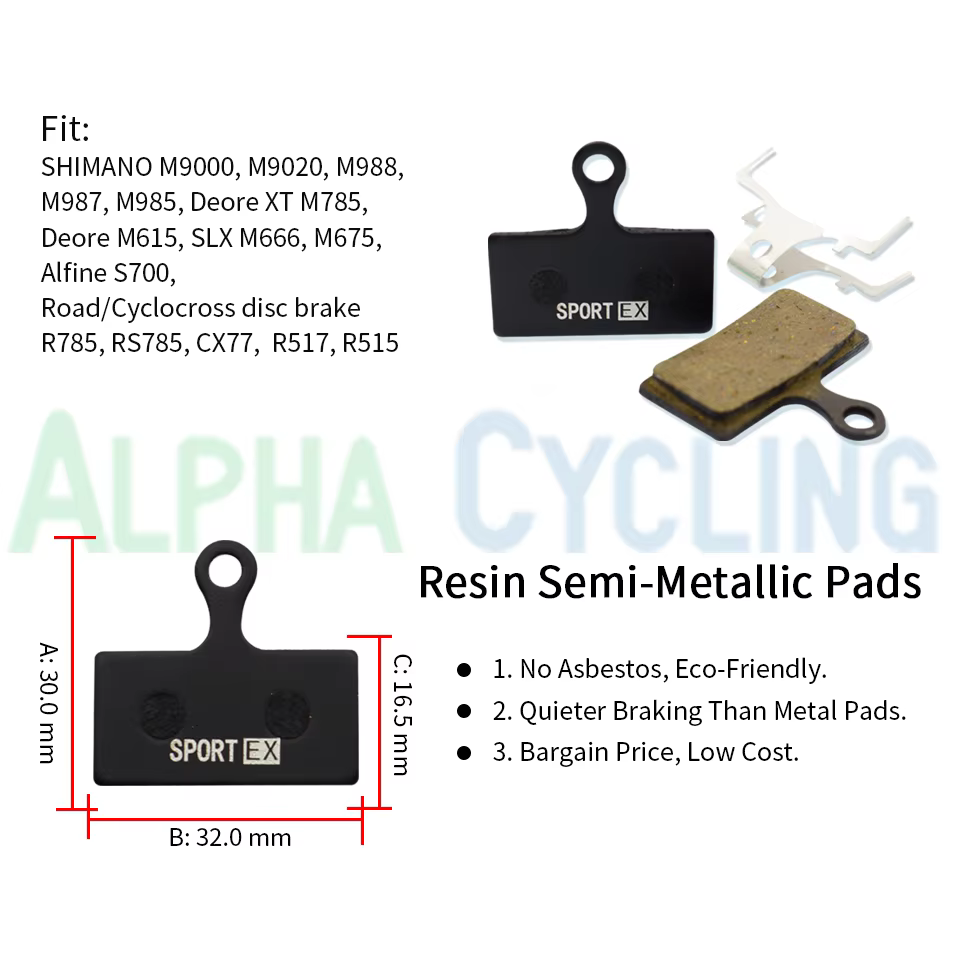 4 paires, plaquettes de frein de vélo pour étrier Shimano M9000