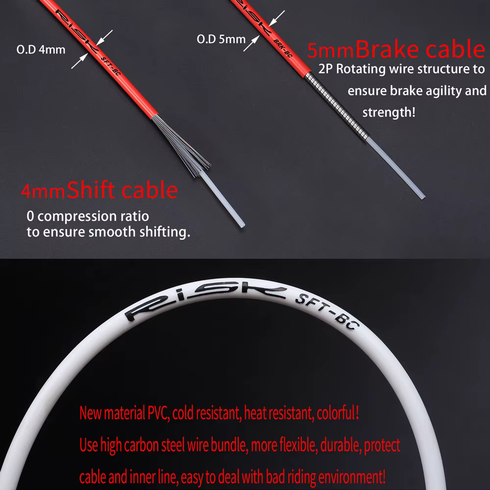 Risk vélo changement de vitesse dérailleur/kits de frein fil Tube ligne tuyau de base frein/câble