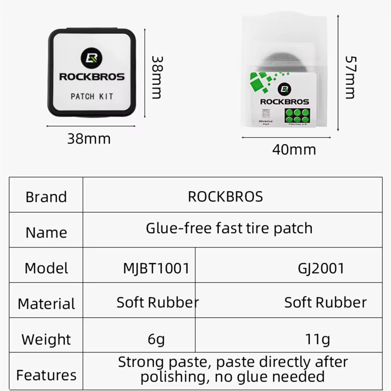 ROCKBROS Kit de Réparation De Pneu De Route VTT Kit