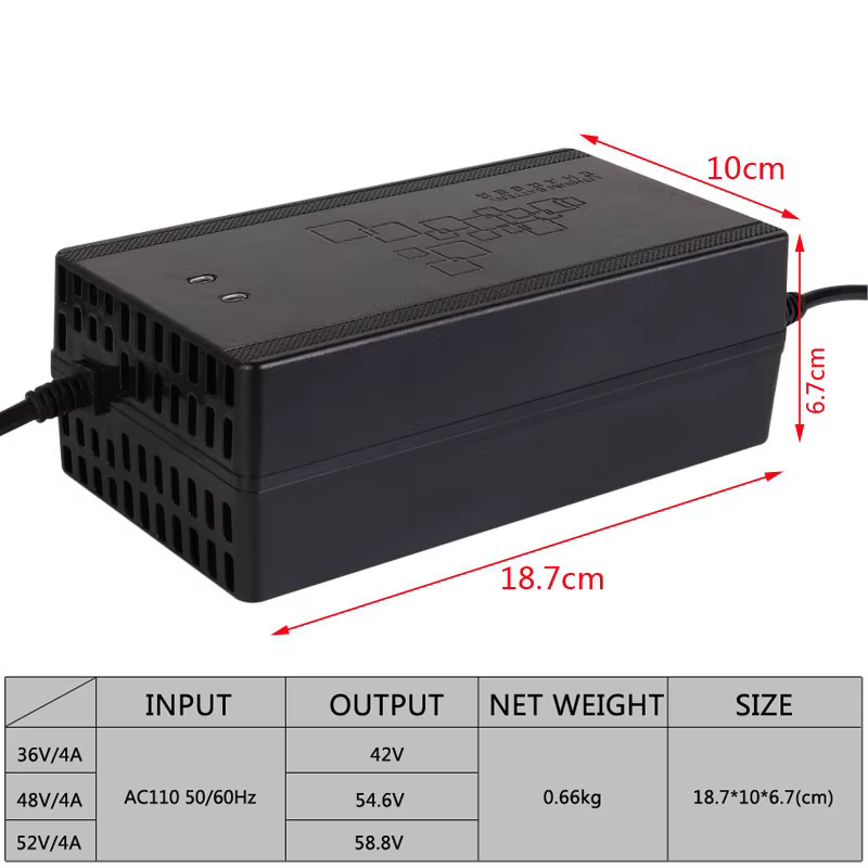 Chargeur de batterie Lithium Li-ion pour vélo électrique