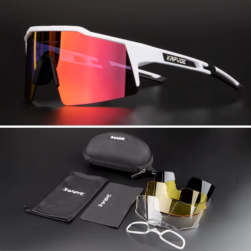 4 lentilles lunettes de cyclisme polarisées mode