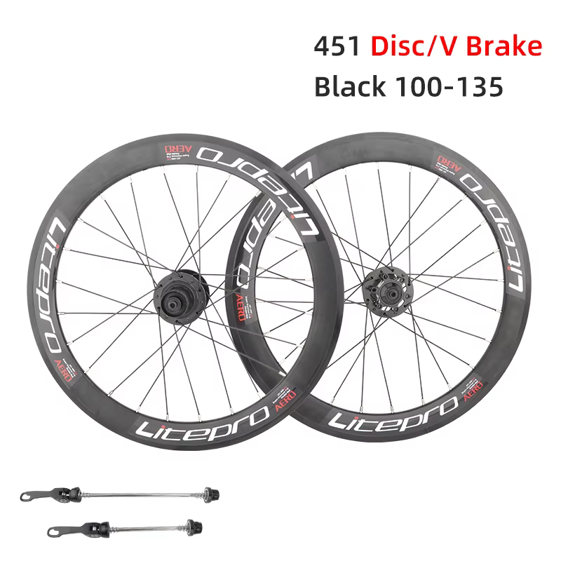 Vélo pliant roue noire 20 pouces disque/V hauteur de frein 40mm 4 Peilin alliage d'aluminium BMX 406/451 jeu de roues pièces de cyclisme d'hiver