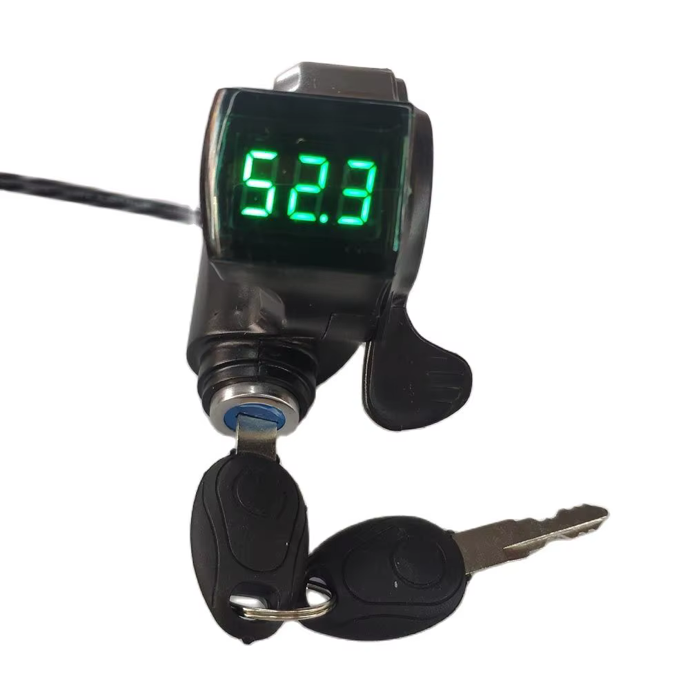Accélérateur à pouce pour vélo électrique/trottinette électrique 12V/24V/36V/48V/60V/72V/84V/96V avec affichage LCD de la puissance de la batterie
