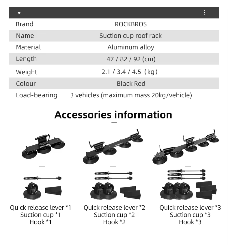 ROCKBROS – support de vélo à aspiration