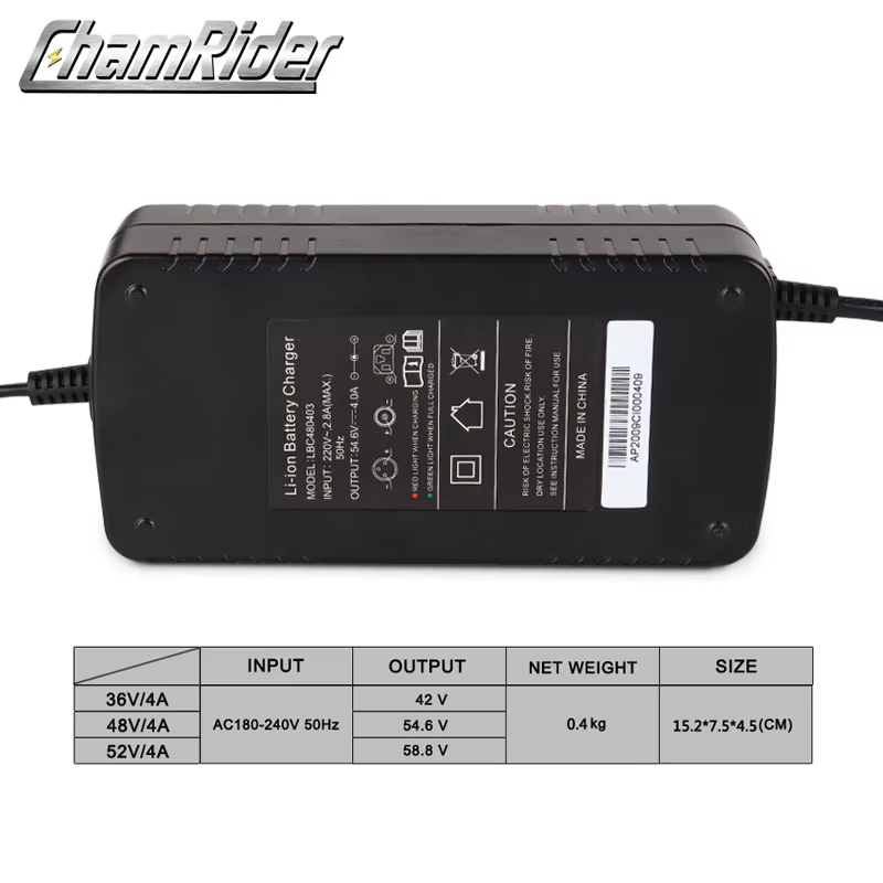Chargeur de batterie au Lithium li-ion 4A 36V 48V 52V