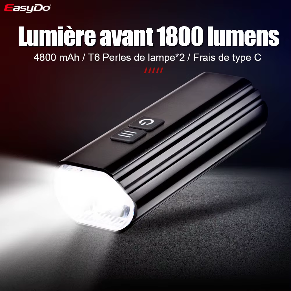 EasyDo-Lampe de vélo LED étanche à la pluie