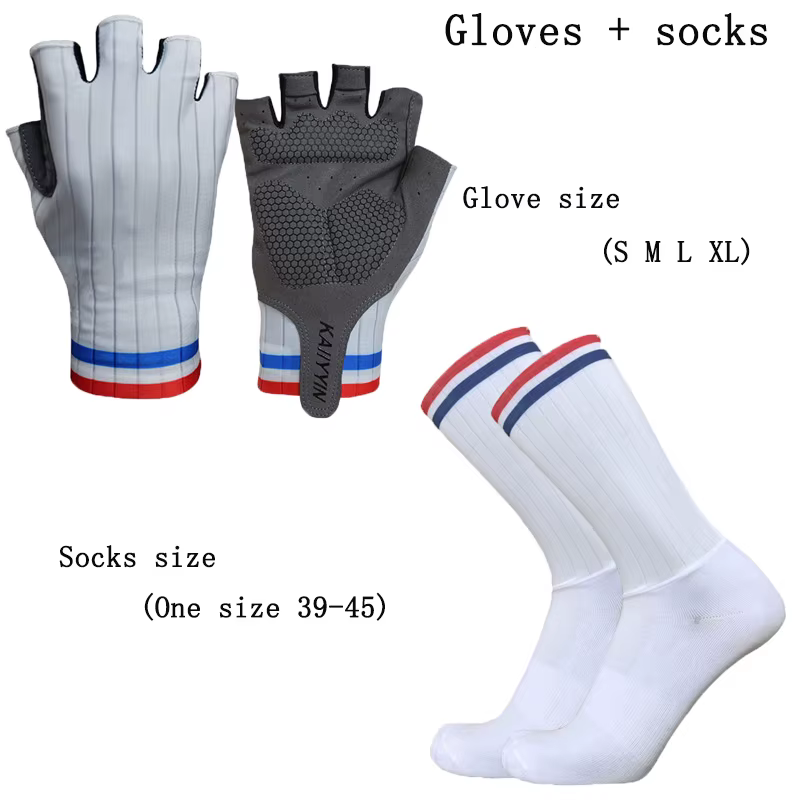 Nouveaux gants de cyclisme sur route chaussettes combinaison demi-doigt vélo hommes sport Aero