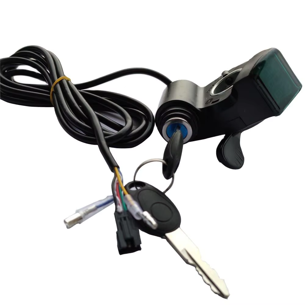 Accélérateur à pouce pour vélo électrique/trottinette électrique 12V/24V/36V/48V/60V/72V/84V/96V avec affichage LCD de la puissance de la batterie
