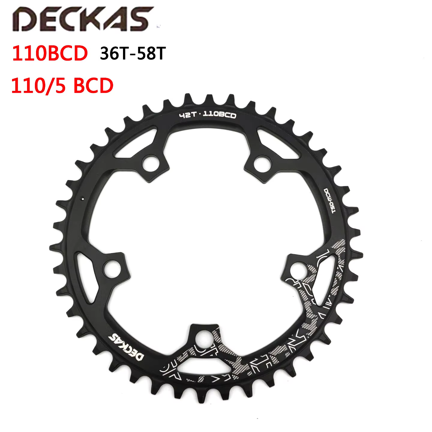 Deckas 110/5 BCD 110BCD vélo de route plateau large étroit 36T-58T roue à chaîne