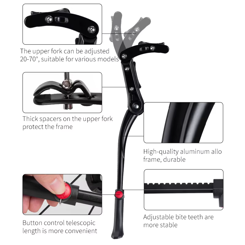 Support de pied latéral réglable pour vélo