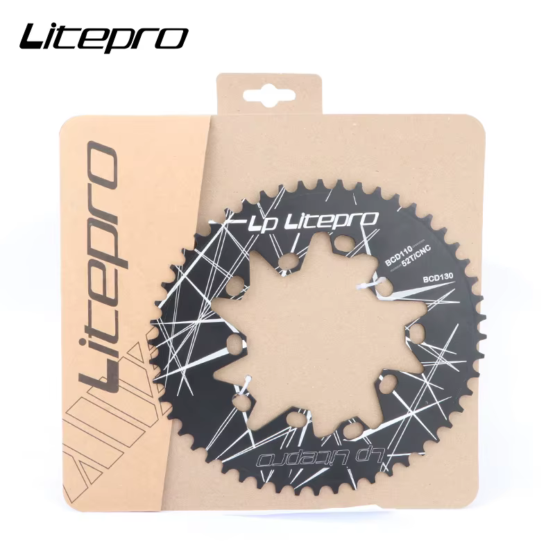 Litepro-Plateau Ovale Double 110/130BCD pour Vélo Pliant Bromsilice