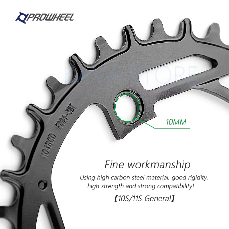 Prowheel 104BCD plateau rond vtt vélo 32T 34T 36T 38T 40T roue à chaîne large étroite