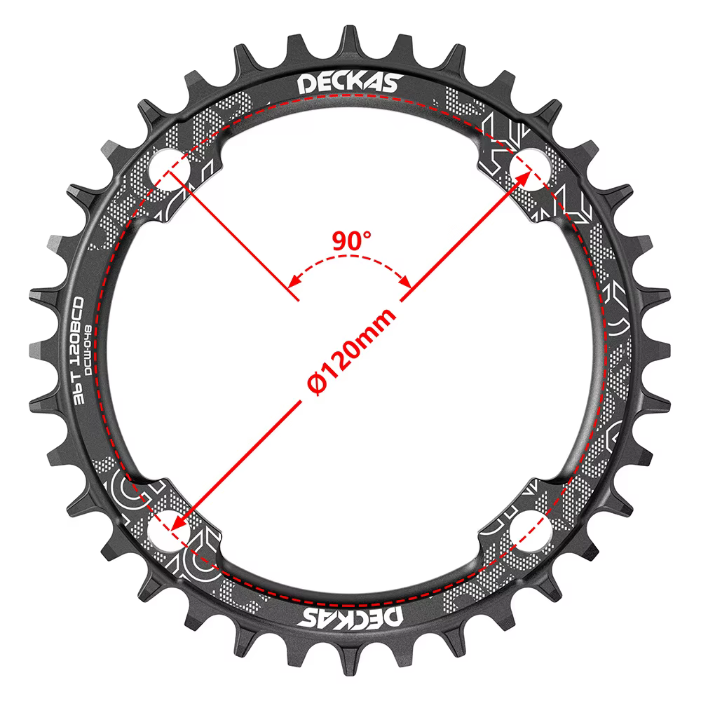 DECKAS 120BCD 36T/38/40/42/44T vélo de montagne manivelle roue à chaîne plateau en aluminium réparation creuse approprié BCD 120mm