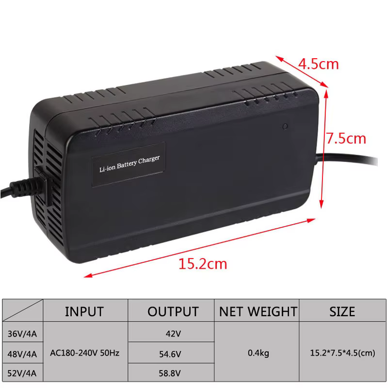 Chargeur de batterie Lithium Li-ion pour vélo électrique