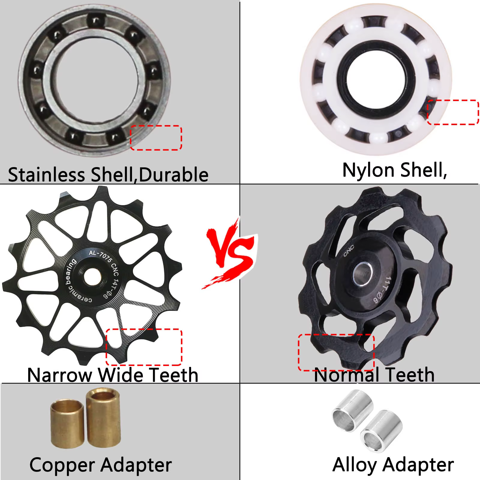 Dérailleur arrière de roue Jockey de vélo 12T 14T