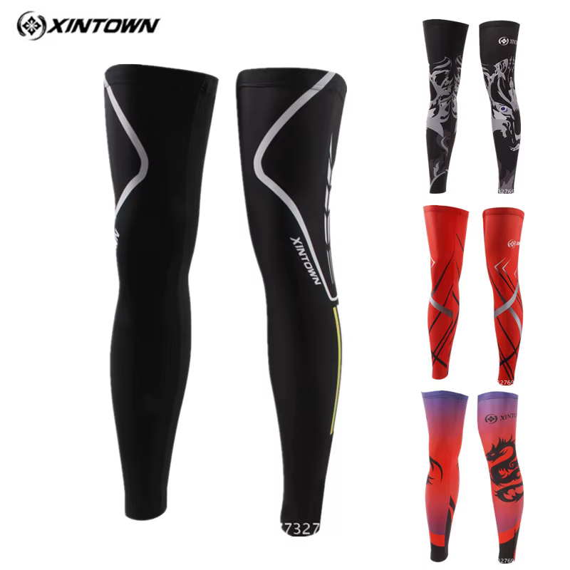 Xintown anti-dérapant jambières cyclisme protéger genou plus chaud Sport de plein air vtt vélo vélo Leggins coupe-vent cyclisme chaussettes