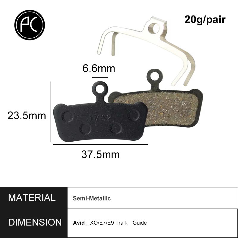 PCycling 4 paires de plaquettes de frein à disque de vélo pour Guide SRAM RSC/RS/R Avid XO E7 E9 Trail 4 Pistions vtt