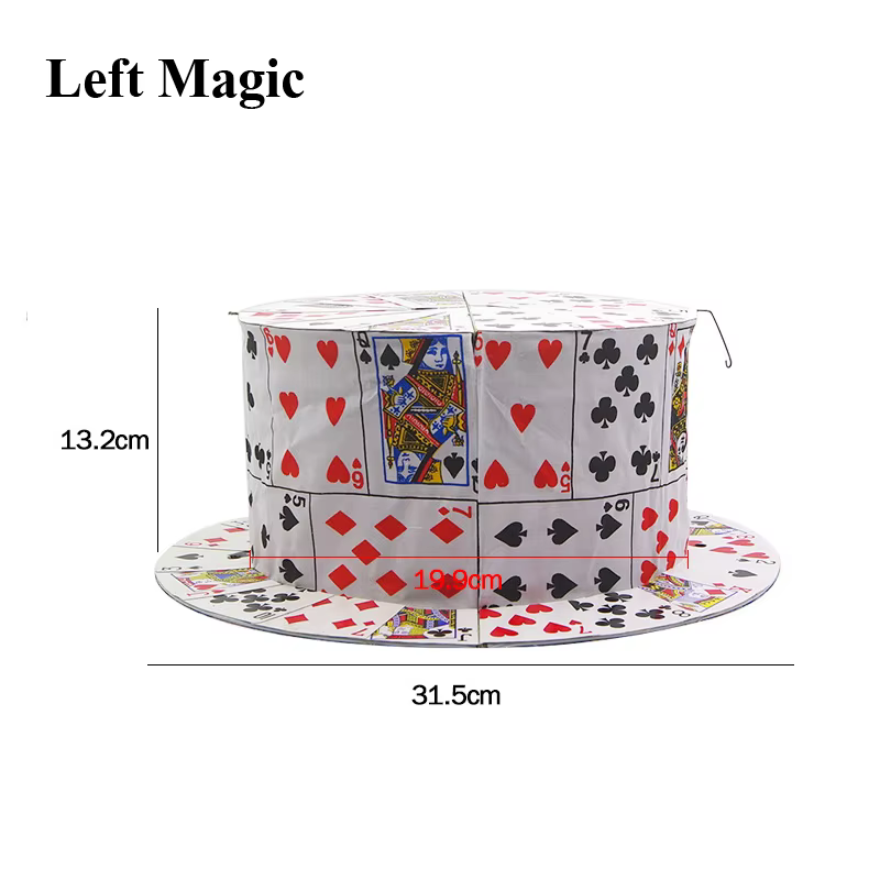 Ventilateur de carte pliant pour carte, chapeau haut-de-forme, tours de magie, accessoires de scène de printemps, illusion, outil Gimmick, nouveautés, accessoires de comédie