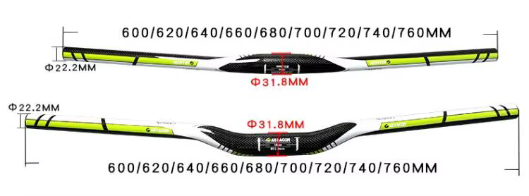 Guidon de vélo de montagne entièrement en fibre de carbone 3K