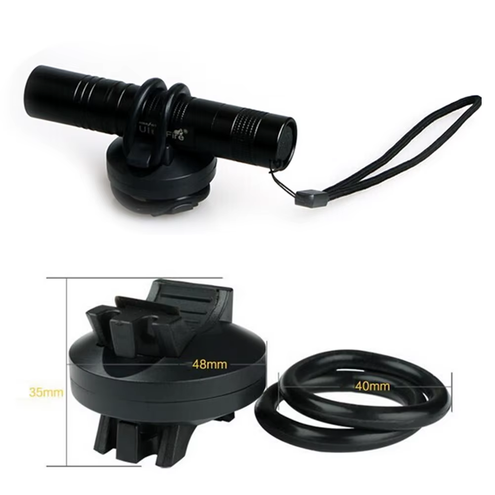 Lampe de poche LED pour vélo en L, support de lampe torche avec pince