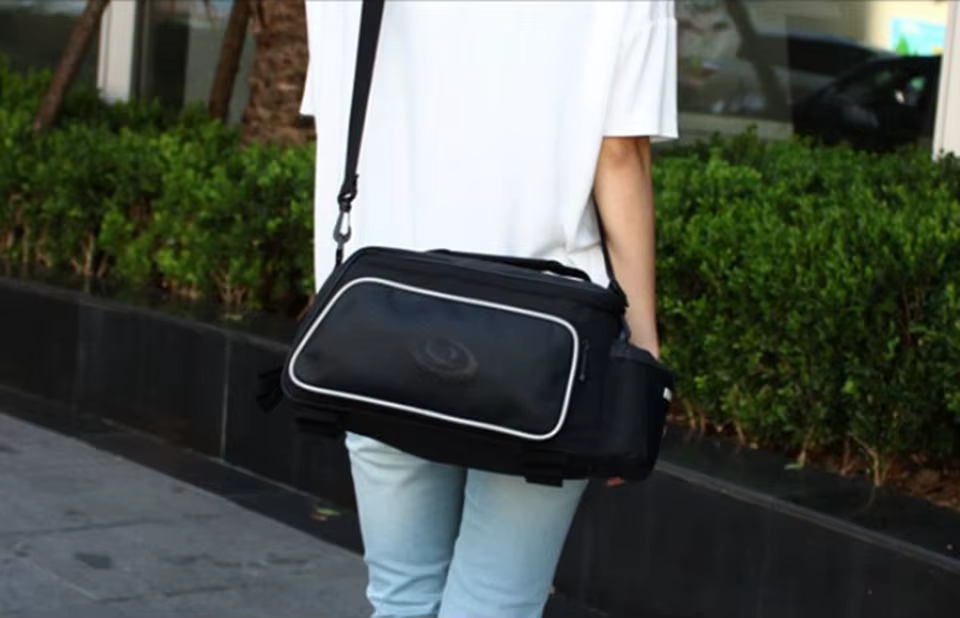 ROSWHEEL-Sac de vélo en fibre de carbone et cuir, siège arrière T1, 10L
