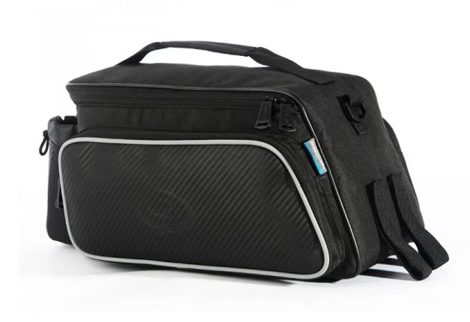 ROSWHEEL-Sac de vélo en fibre de carbone et cuir, siège arrière T1, 10L