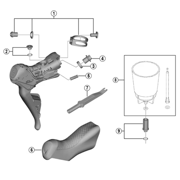 Shimano-Juste de changement de main pour vélo de route