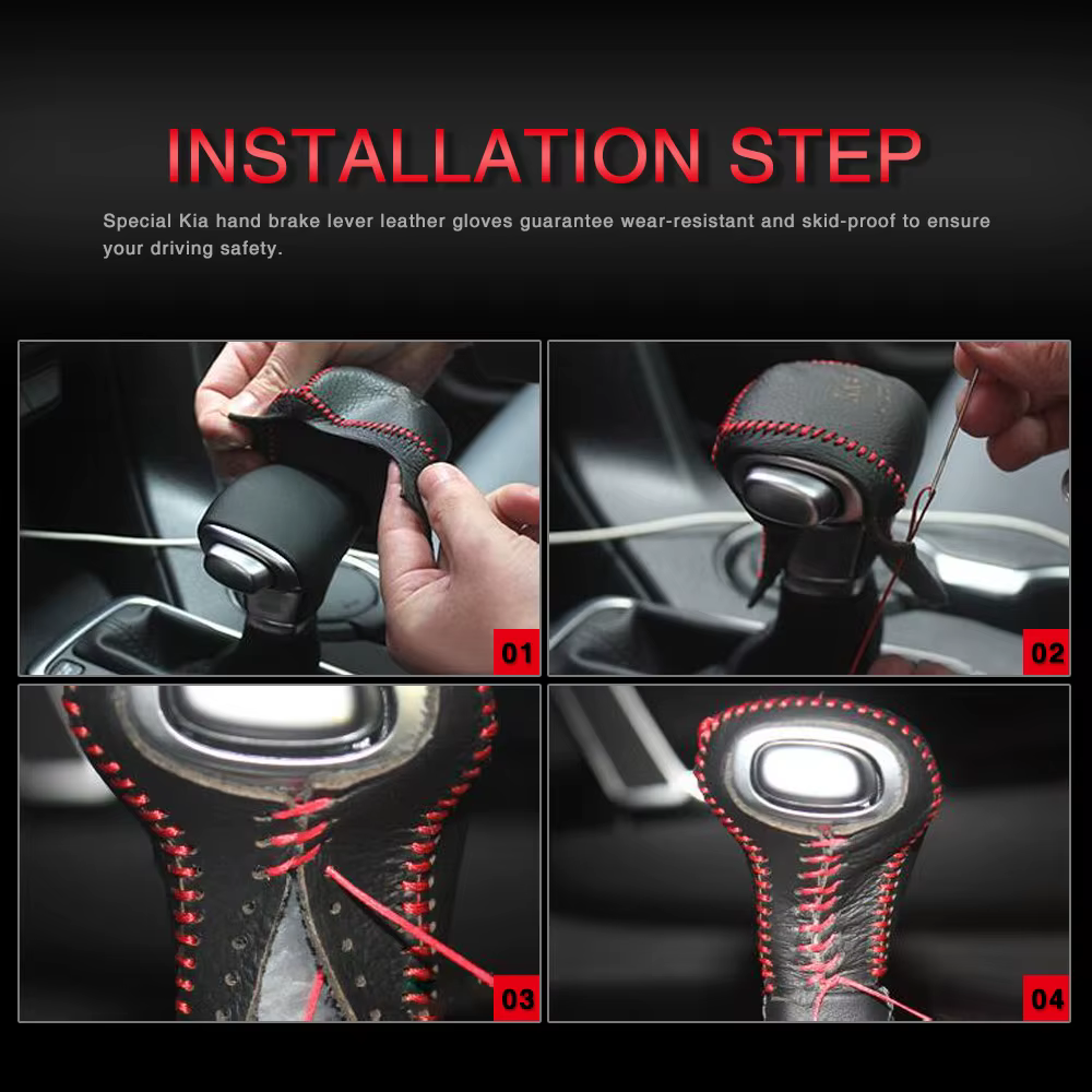 Accessoires pour KIA Sportage Rio 4 2017 2018 K2 K5 KX5 housse de pommeau de levier de vitesse en cuir de vache pour KIA Sportage Rio 4 accessoires