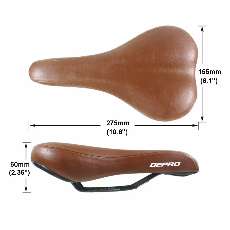 Selle rétro en cuir PU de vélo de route VTT