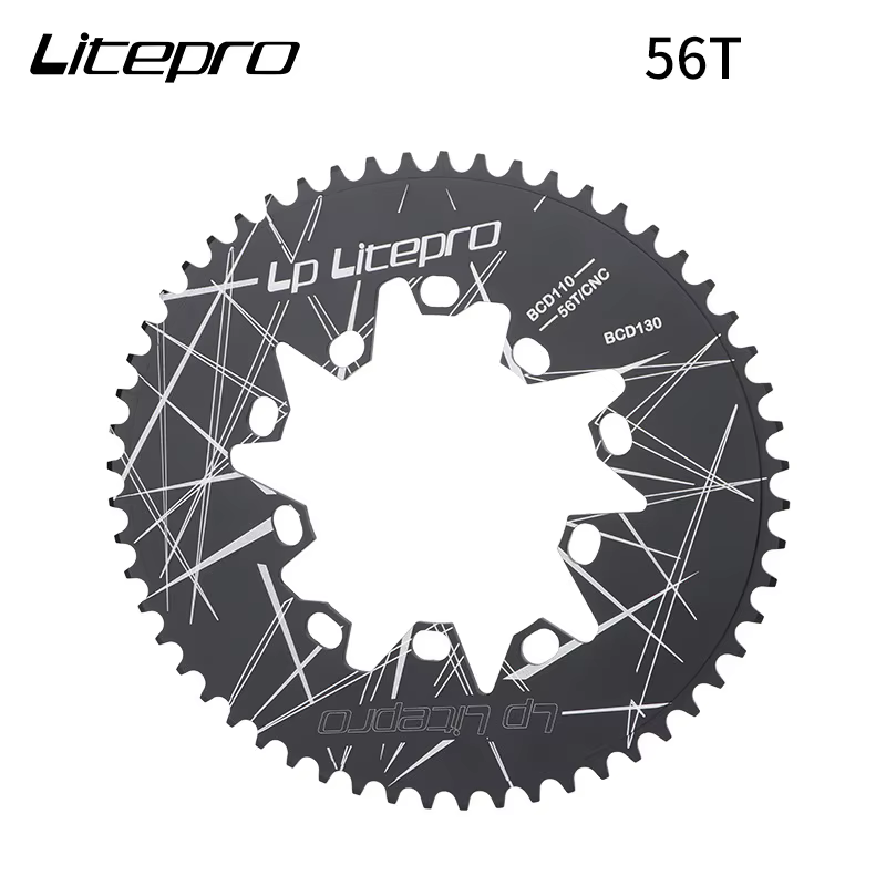 Litepro-Plateau Ovale Double 110/130BCD pour Vélo Pliant Bromsilice
