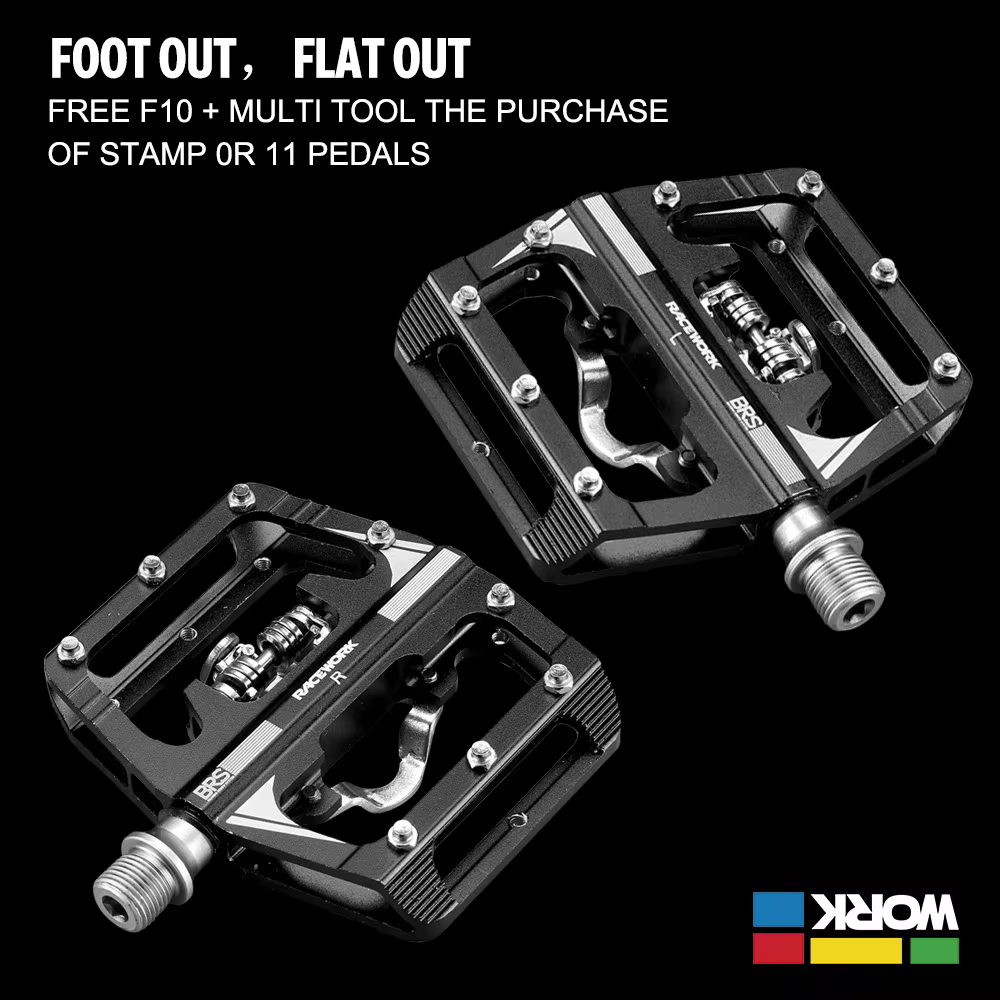 RACEWORK vtt ensemble de pédales automatiques Clip simple face Compact Double fonction compteur de puissance plate-forme