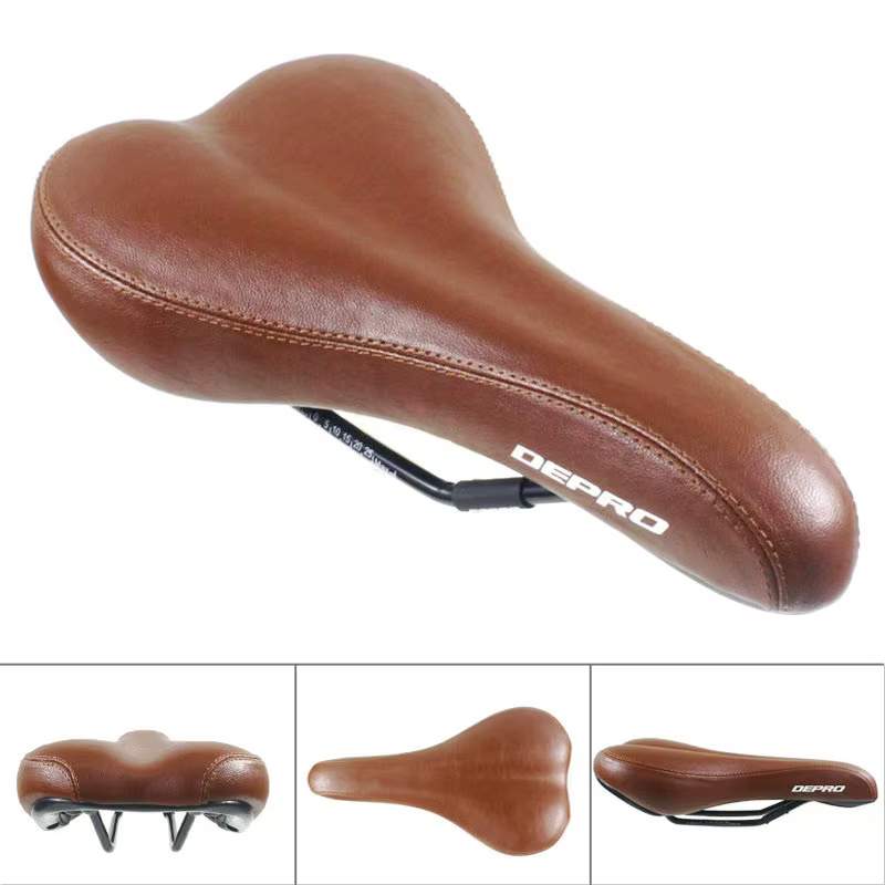 Selle rétro en cuir PU de vélo de route VTT