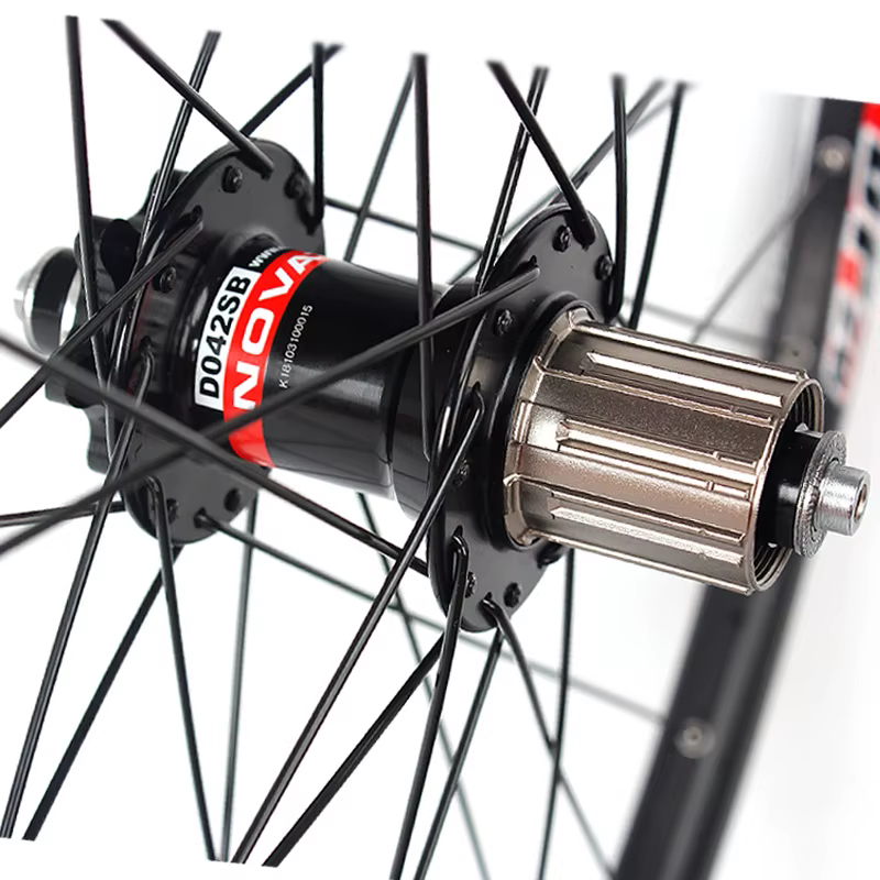 Jeu de roues de vélo de montagne Novatec 26 pouces D041/D042 4 roulements 7-11 vitesses 32H Frein à disque en alliage d'aluminium