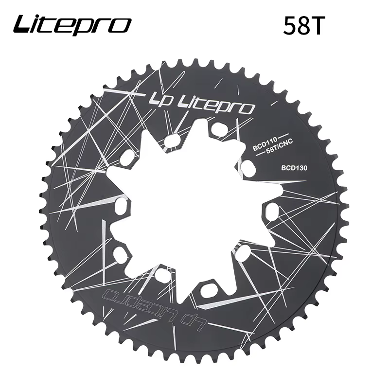 Litepro-Plateau Ovale Double 110/130BCD pour Vélo Pliant Bromsilice