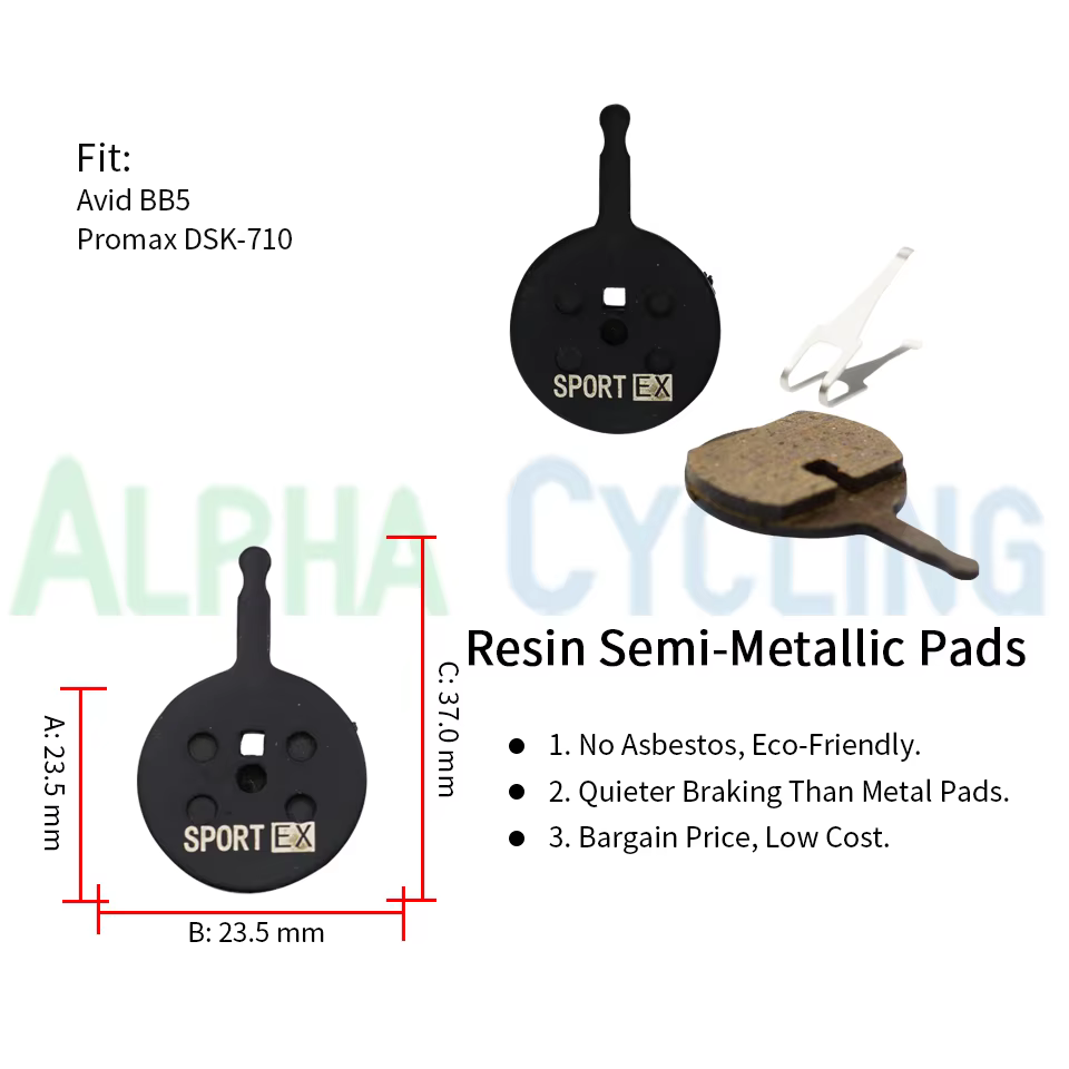 4 paires, plaquettes de frein à disque de vélo pour AVID BB5, géant, vélo Merida, étrier Promax, classe Sport EX, résine