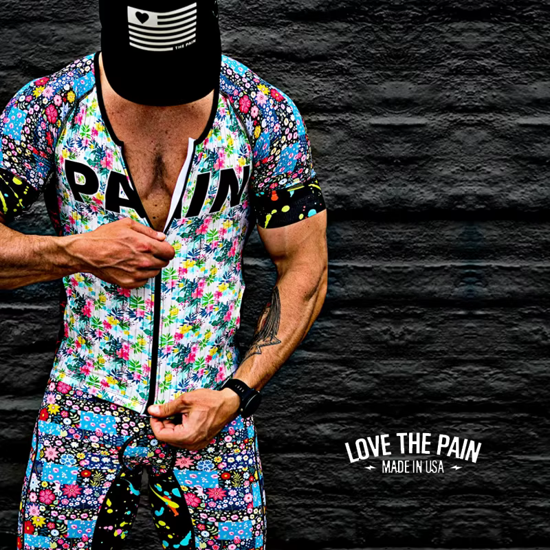 Love The Pain Man combinaison de cyclisme tenue de Triathlon été court vélo maillot
