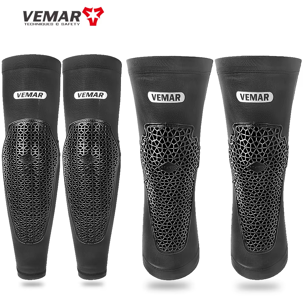 VEMAR respirant Anti-chute Moto genouillères haute élasticité Motocross genouillère DH vtt cyclisme Moto manches genouillères