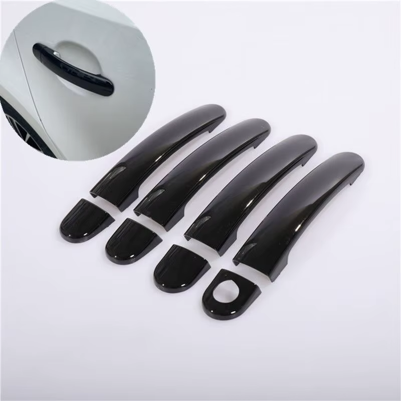 Pour Skoda Fabia I 6Y 1999 2000 2001 2002 2003 2004 2005 2006 noir brillant Chrome poignée de porte de voiture couvre accessoires de voiture autocollants