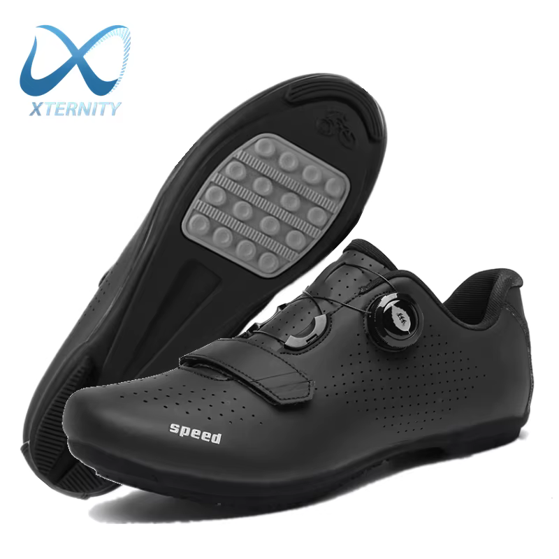 Nouvelles chaussures de cyclisme sur route de course respirant sans verrouillage baskets de vélo hommes professionnel