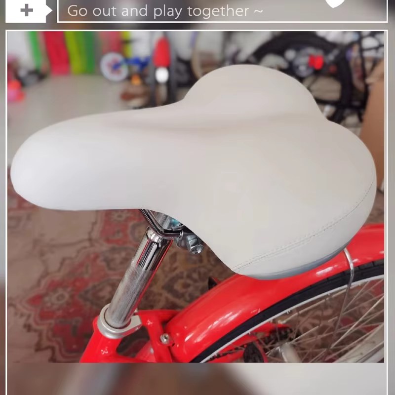 Selle de vélo blanche avec ressort