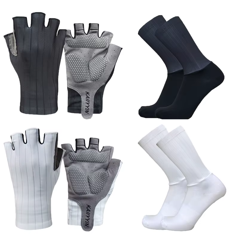 Nouveaux gants de cyclisme sur route chaussettes combinaison demi-doigt vélo hommes sport Aero