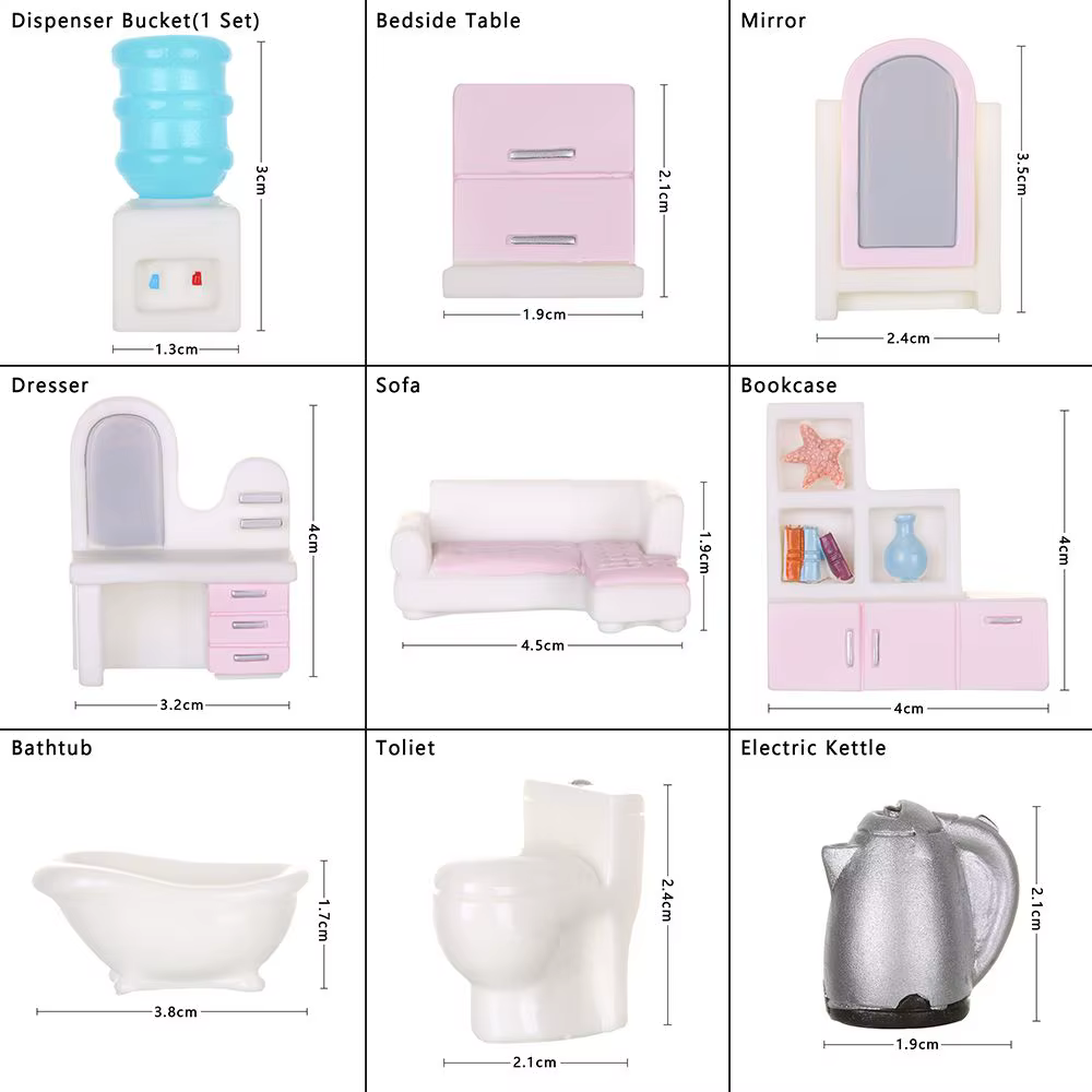 Meubles miniatures pour maison de poupées, mini kit de jouets, accessoires TV, cuisine, réfrigérateur, figurine de bricolage pour enfants