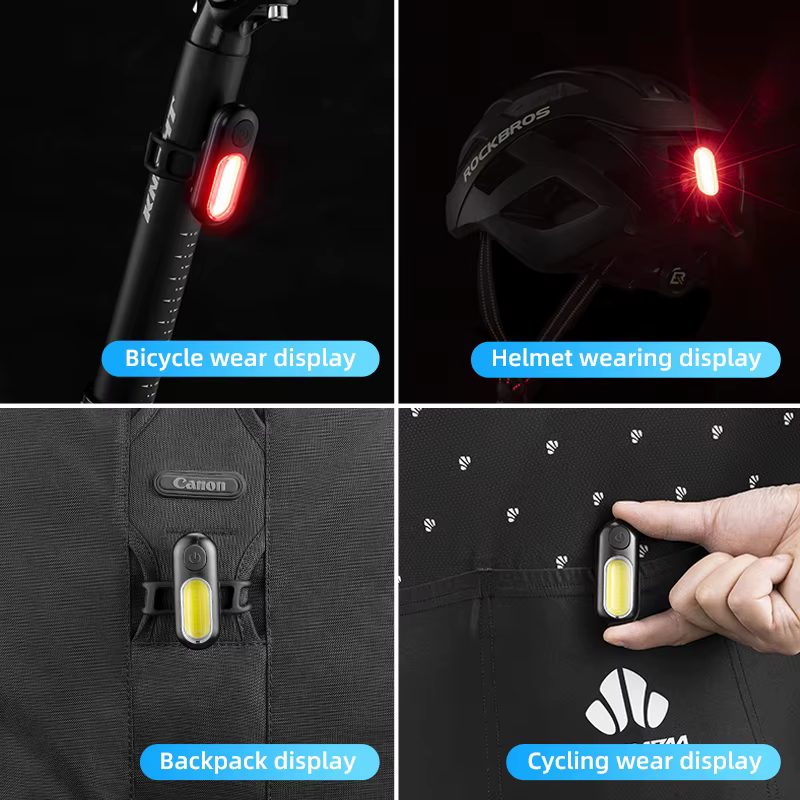 ROCKBROS feu arrière de vélo 250 mAh USB Rechargeable ultraléger voyant d'avertissement étanche à la pluie 5 modèles