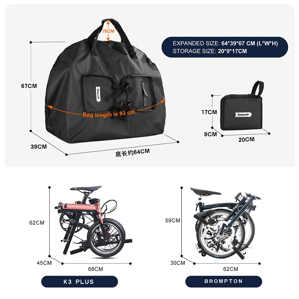 Bal inowalk-Sac de vélo pliant 14-20 pouces