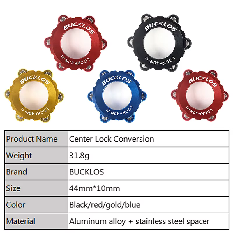 BUCKLOS – adaptateur de verrouillage central de vélo à 6 trous